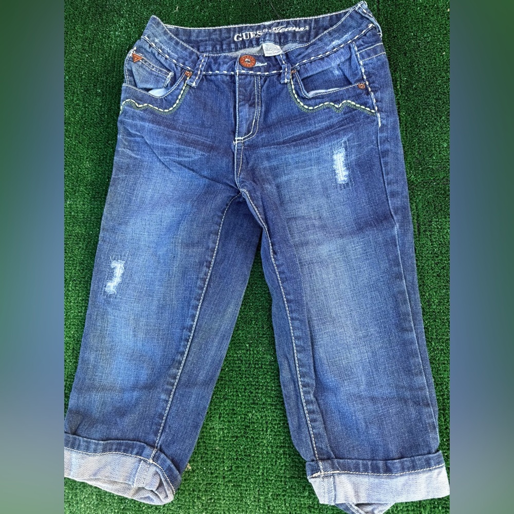 Guess Distressed Blue Ankle Jeans